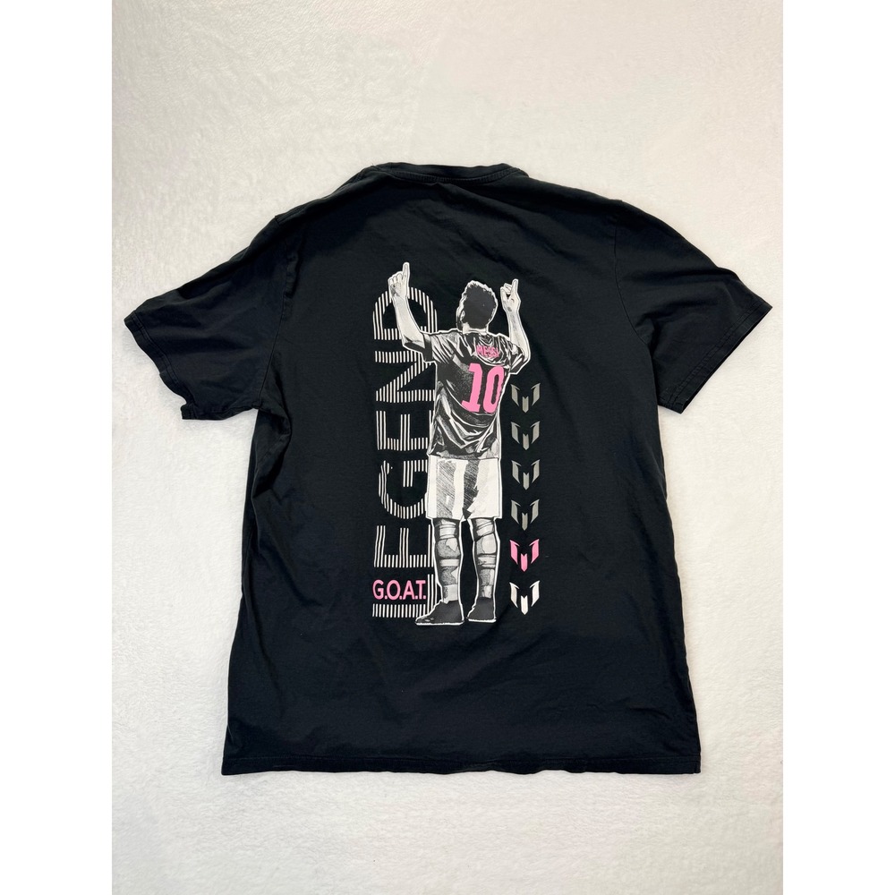 Messi Collection Mens XL Black Pink Legend GOAT Graphic T-Shirt Short Sleeve